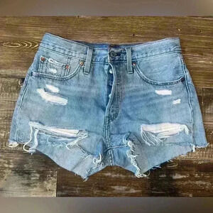 Vintage 90s 501 Jean Shorts Distressed Cut Off Size 30 Women’s